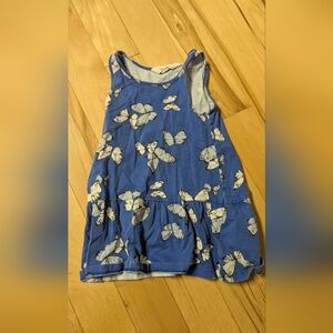 H&M Blue Top with White Butterfly Design